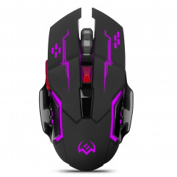 SVEN RX-G930W Wireless Gaming Mouse, 2.4GHz, 800 - 2400 dpi, 5+1(scroll wheel) Silent buttons, built-in 400mAh battery, Rubber scroll wheel, Black